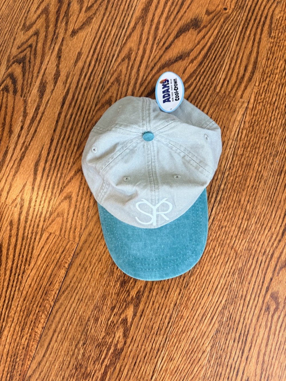 San Ysidro Ranch Ca Light Gray and Teal Baseball Cap with SR Logo